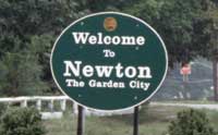 Picture of sign with Welcome to Newton, The Garden City
